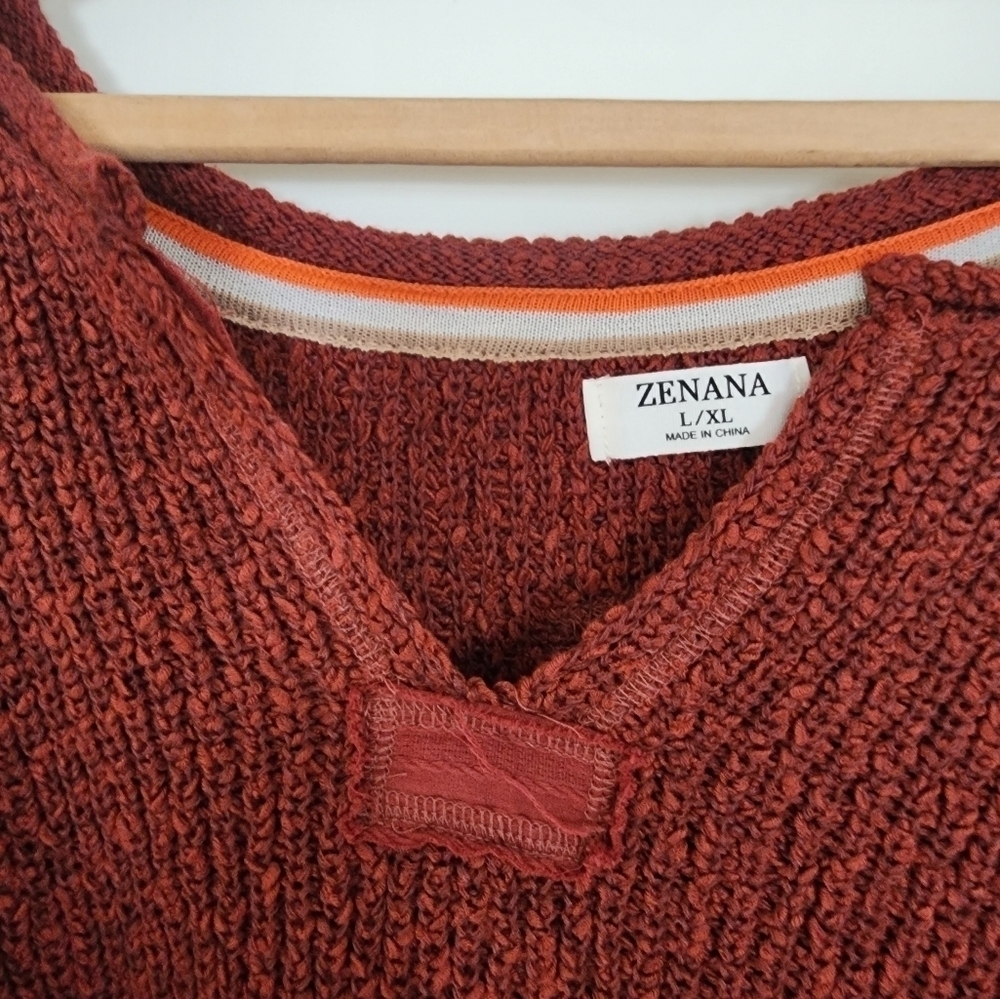 Zenana Brick Pullover Sweater Size L/XL Oversized Chunky - Picture 3 of 9